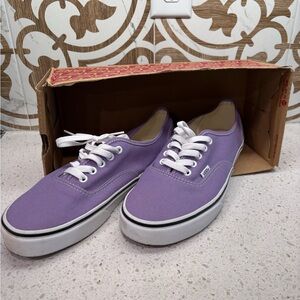 Vans Lavender Canvas Low-Top Sneakers with White Accents
